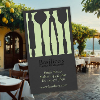 Cartão De Visita Restaurante Italiano de Fina Comida