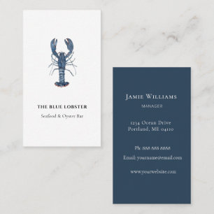 Cartão De Visita Restaurante Lagosta Azul Aquarela