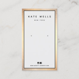 Cartão De Visita Retentor de Exibição de Borda Dourada da Cinza Mod