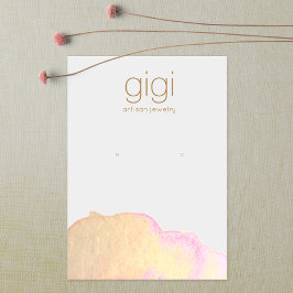 Cartão De Visita Retentor de Vídeo de Abstrato de Aquarela Dourada