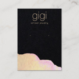 Cartão De Visita Retentor de Vídeo de Abstrato de Aquarela Dourada