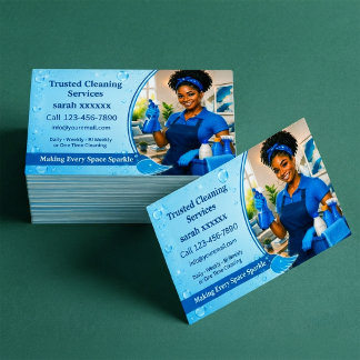Cartão De Visita Retrato de Design Profissional de Limpeza Personal