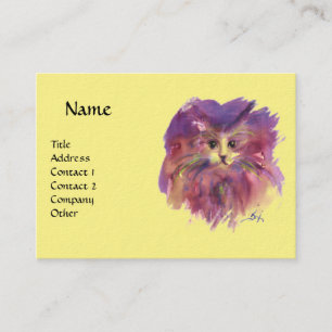 Cartão De Visita RETRATO DO gatinho,amarelo