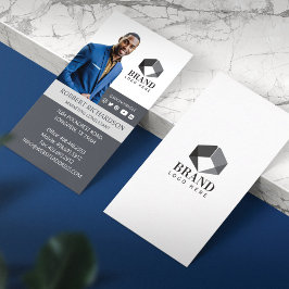 Cartão De Visita Retrato e logotipo de fotos profissionais modernos