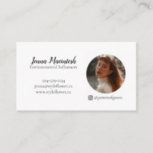 Cartão De Visita Retrato e logotipo em círculo profissional simple