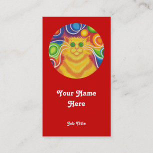 Cartão De Visita Retrato vermelho "redondo", delic-cat