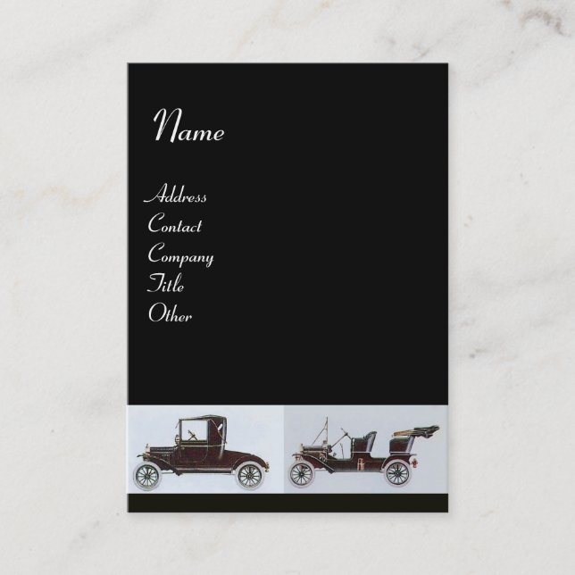 Cartão De Visita RETRO CARROS 2 - Reparações automáticas, automóvei (Frente)