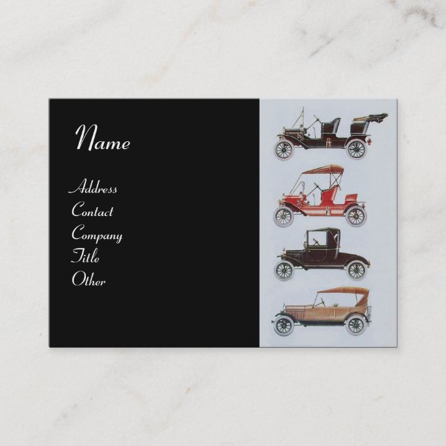 Cartão De Visita RETRO CARROS 2 - Reparações automáticas, automóvei (Frente)