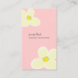 CARTÃO DE VISITA RETRO CREAM PLUMERIAS/COR DE FUNDO DIY