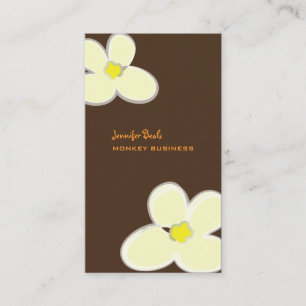CARTÃO DE VISITA RETRO CREME PLUMERIAS/COR DE FUNDO DE FUNDO