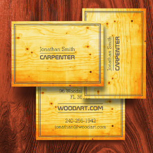 Cartão De Visita Retro de safra e trabalhador lenhoso ou carpinteir