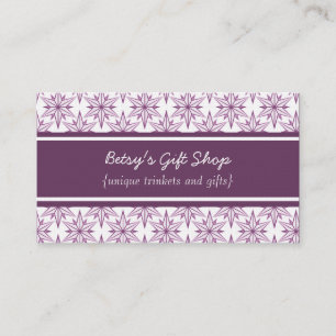 Cartão de visita retro de Starbursts, beringela