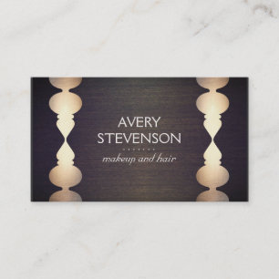 Cartão De Visita Retro Designer e Stylist de Moda Dourada
