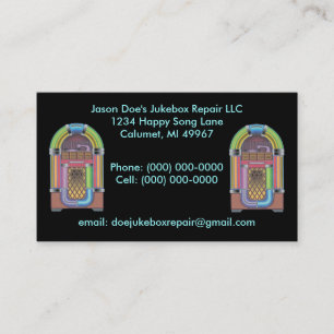 Cartão de visita retro do estilo do ~ do jukebox