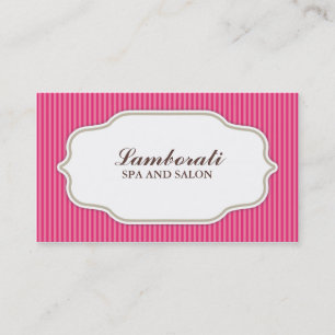 Cartão De Visita Retro elegante do rosa do salão de beleza do