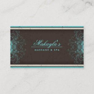 Cartão De Visita Retro elegante moderno elegante do damasco floral