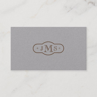 Cartão De Visita Retro elegante Monogrammed da pia batismal de