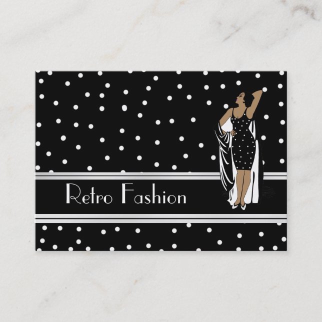 Cartão de visita Retro Fashion Vintage (Frente)