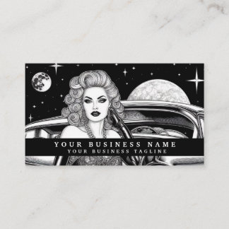 Cartão De Visita Retro Glam Black & White Business Card