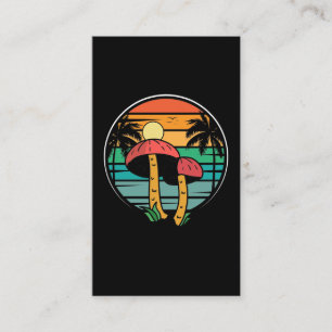 Cartão De Visita Retro Havaiano Mushroom Sunset