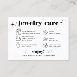 Cartão De Visita Retro Modern JewelCare Obrigado Logotipo da empres