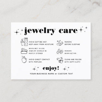 Cartão De Visita Retro Modern JewelCare Obrigado Logotipo da empres