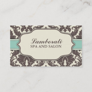 Cartão De Visita Retro moderno elegante elegante do damasco floral