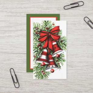 Cartão De Visita retro natais vintages sinos adicionar informações