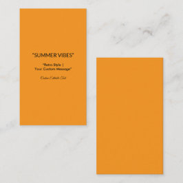 Cartão De Visita Retro Orange Texture – Summer Vibes Art