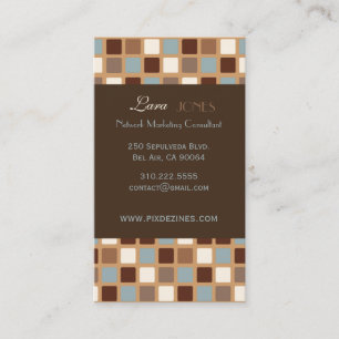 Cartão De Visita Retro Quadrados Mosaico Azulejos/azulejo de chocol