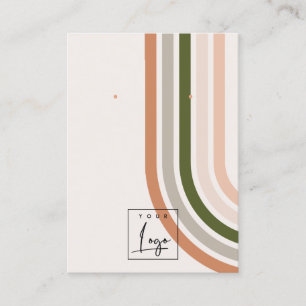 Cartão De Visita Retro Rainbow Desert Chic Logo Earrando Exibição
