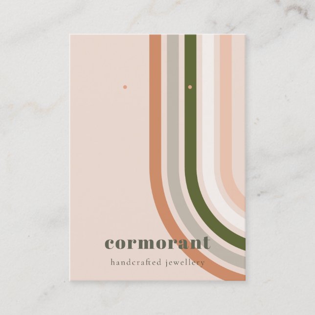 Cartão De Visita Retro Rainbow Desert Chic Stud Earring Display (Frente)