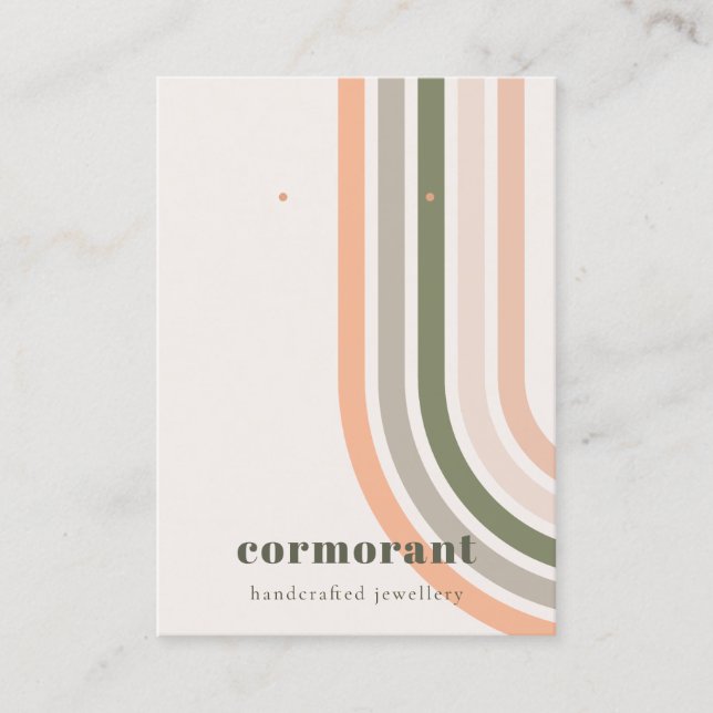 Cartão De Visita Retro Rainbow Desert Chic Stud Earring Display (Frente)