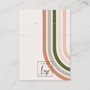 Cartão De Visita Retro Rainbow Desert Logo Earrando Colar