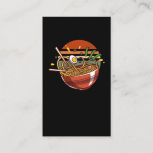 Cartão De Visita Retro Ramen Bowl com Chopsticks Noodles Japoneses