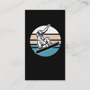 Cartão De Visita Retro Snowboard Jump Snowboarder Winter Sport