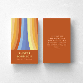 Cartão De Visita Retro Stripes Arco-Íris 60s 70s 60 Anos setenta