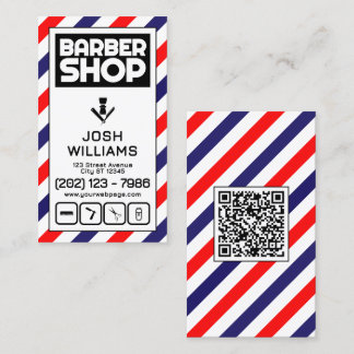 Cartão De Visita Retro style barber pole stripes barbershop