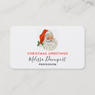 Cartão De Visita Retro Vintage Jolly Papai Noel Natal