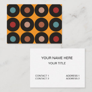 Cartão De Visita Retro Vintage Vinyl Record Dj Deejay Musical