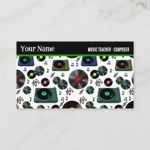 Cartão De Visita Retro Vinyl Record Albums Music Professional