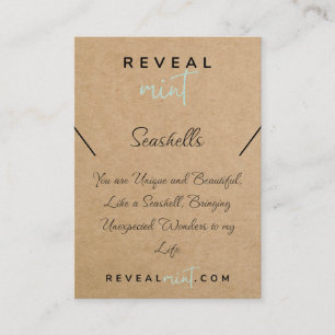 Cartão De Visita revelar personalização de menta