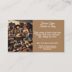 Cartão De Visita Revendedor eBay Thrifted Thrifter Vintage Brown