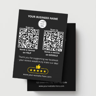Cartão De Visita Revisão de código QR para pequenas empresas GOOGLE