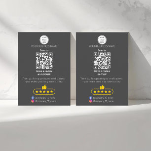 Cartão De Visita Revisão de código QR para pequenas empresas GOOGLE