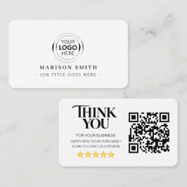 Cartão De Visita Revisão do Código QR de Avaliações de Negócios