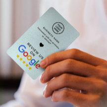 Revisão do Google com Código QR Azul Suave
