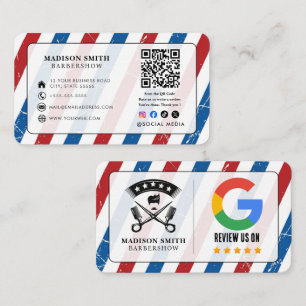 Cartão De Visita Revisão do Google de Cabeleireiro com