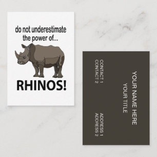 Cartão De Visita Rhinos Animal Funny Rhinos
