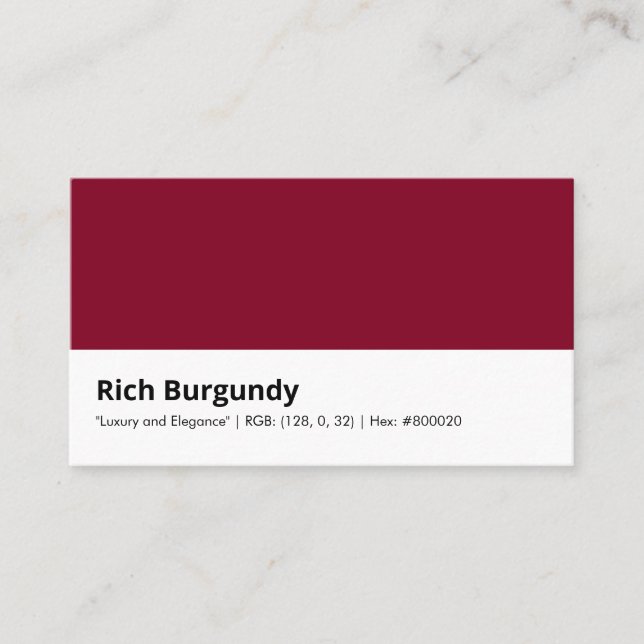 Cartão De Visita Rich Burgundy | "Luxo e Elegância" (Frente)